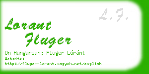 lorant fluger business card
